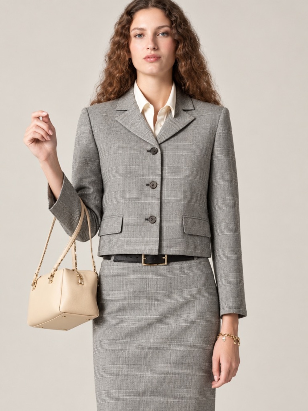 J. CREW Cropped Lady Jacket Plaid Single Breasted Blazer \\ 12